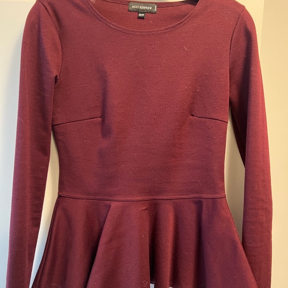 Holy Renfrew Burgundy Peplum sweater, size XS - Picture 4 of 7